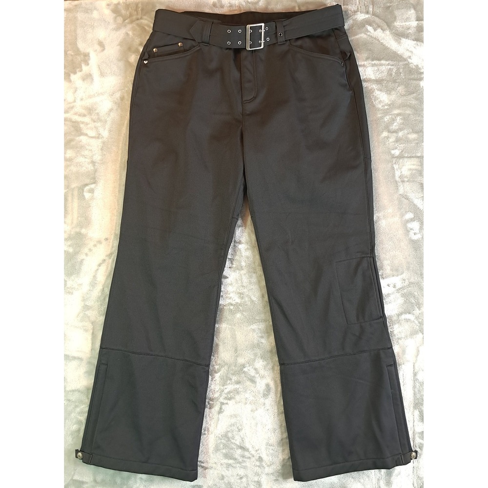 Athleta Ravenswood Softshell Ski Snow Pants Womens Size 16 Black Fleece Lined